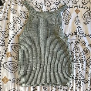 Green knit halter top